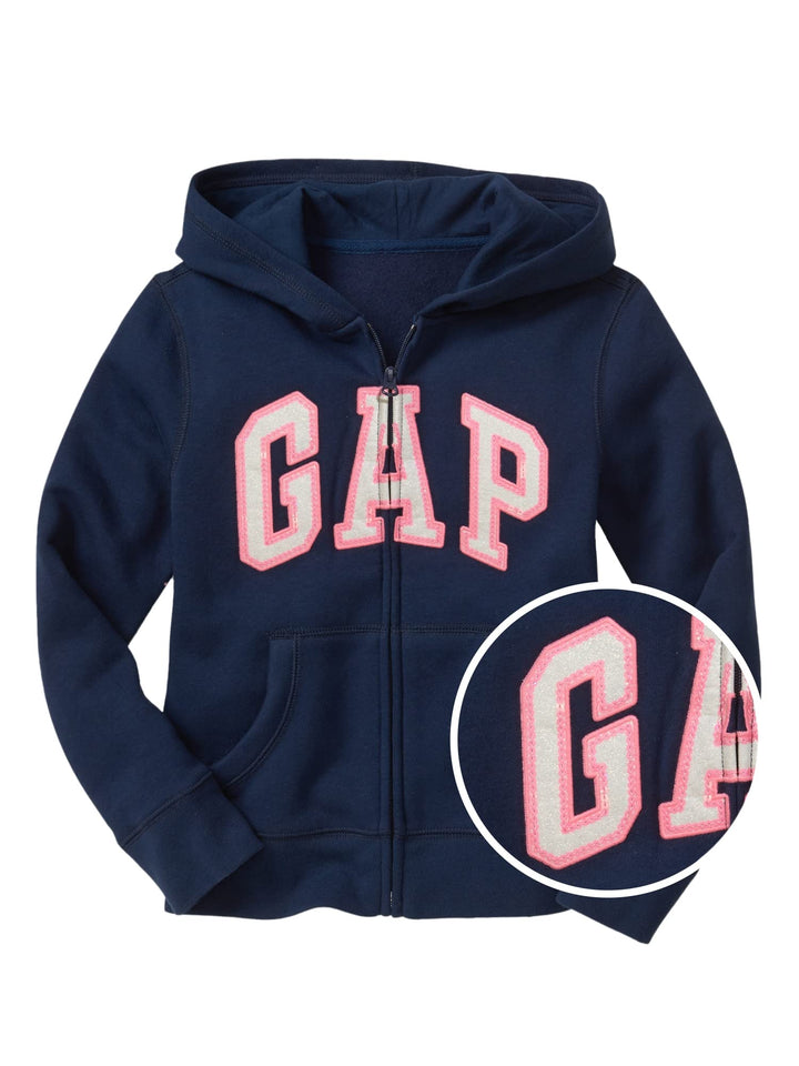 GAP Mädchen Logo Fz Kapuzenpullover XS Elysian Blue, XS Elysian Blue