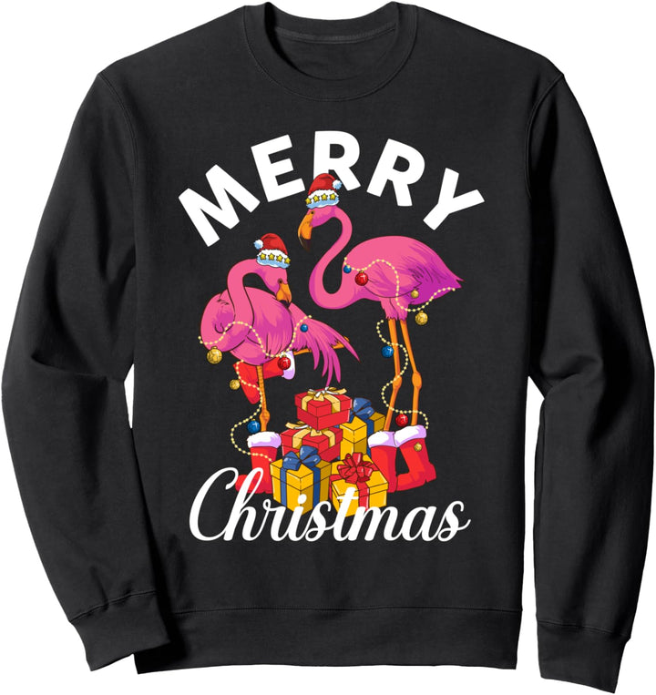 Familienkleidung für Damen: Flamingo-Weihnachtskleidung Sweatshirt
