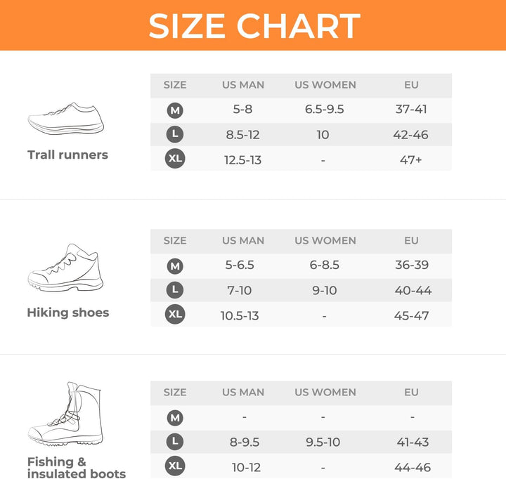 Sportneer Steigeisen Eisstollen Traktion, 19 Spikes Edelstahl Anti-Rutsch EIS Schnee Grips für Schuh