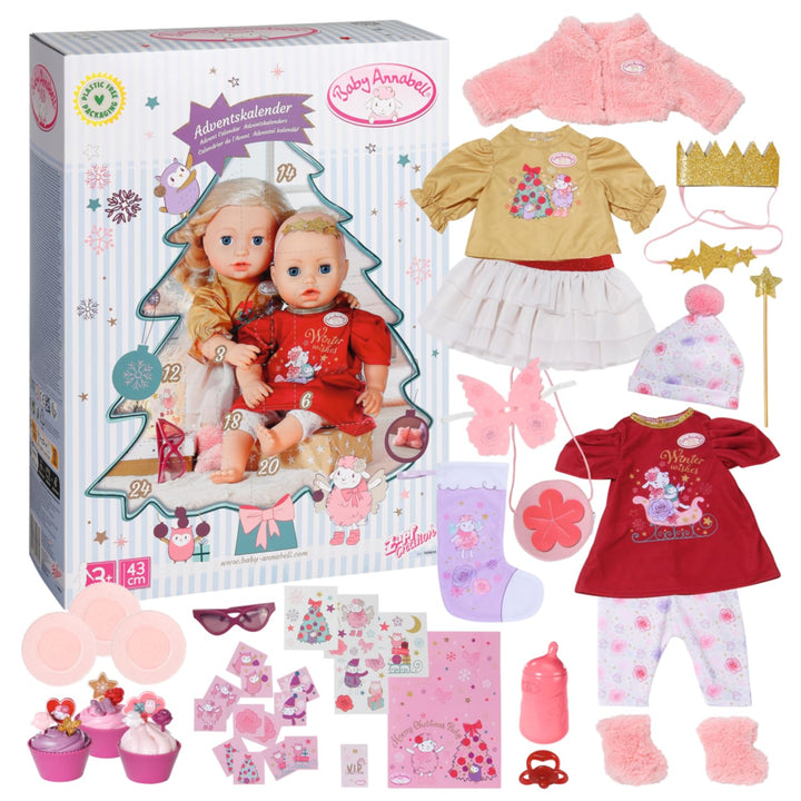 Baby Annabell Zapf Creation 709634 Adventskalender-Puppenadventskalender mit 24 Überaschungen besteh