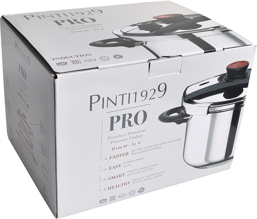 Pintinox, Pro Druckkochtopf, Edelstahl, induktionsgeeignet, 6 Liter