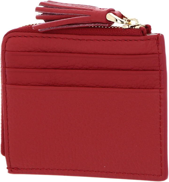 Coccinelle Tassel Credit Card Holder Cranberry