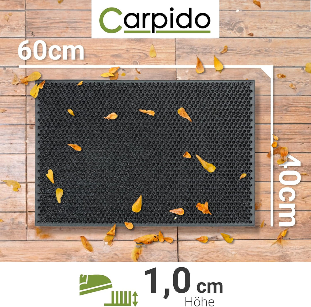 Carpido Wetterfeste Fussmatte Garten - Grau 4er Set 40x60 cm - Outdoor Schmutzfangmatte - Türmatte l