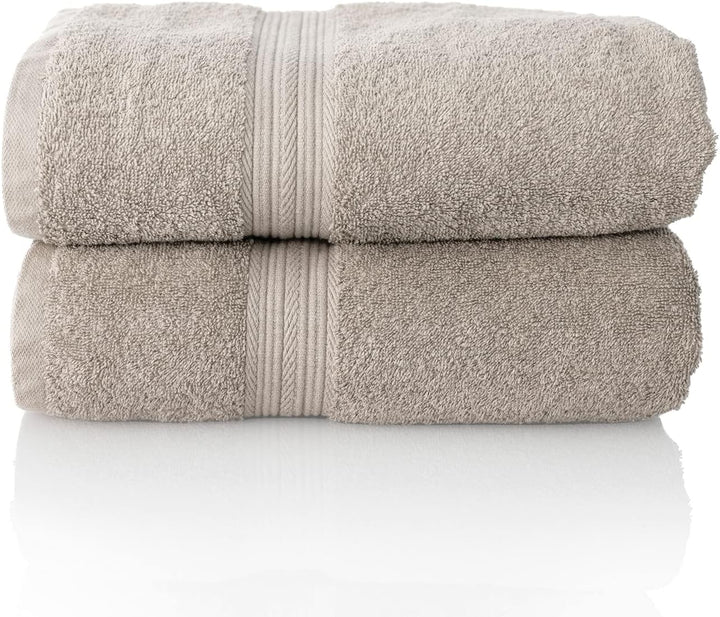 ALCLEAR Premium Frottier Handtuch Set, Frotteeserie in 6 Farben und 5 Grössen, Farbe: SILBERGRAU, 2X