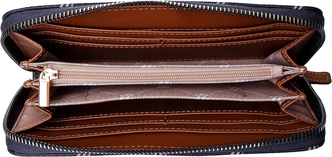 Lazarotti Palermo Geldbörse Damen | Geldbeutel mit Reissverschluss | grosses Portemonnaie 19,5 cm Bl
