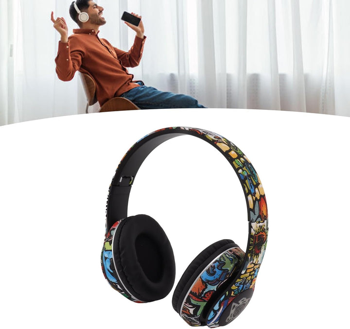 Over-Ear-Kopfhörer, Kabelloses, Faltbares, Leichtes Headset, Innovativer Graffiti-Design-Kopfhörer m
