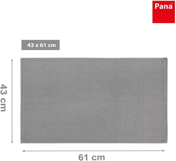 PANA Baumwoll Badematte rutschfest • Duschvorleger und Badvorleger • 100% Baumwolle Badteppich wasch