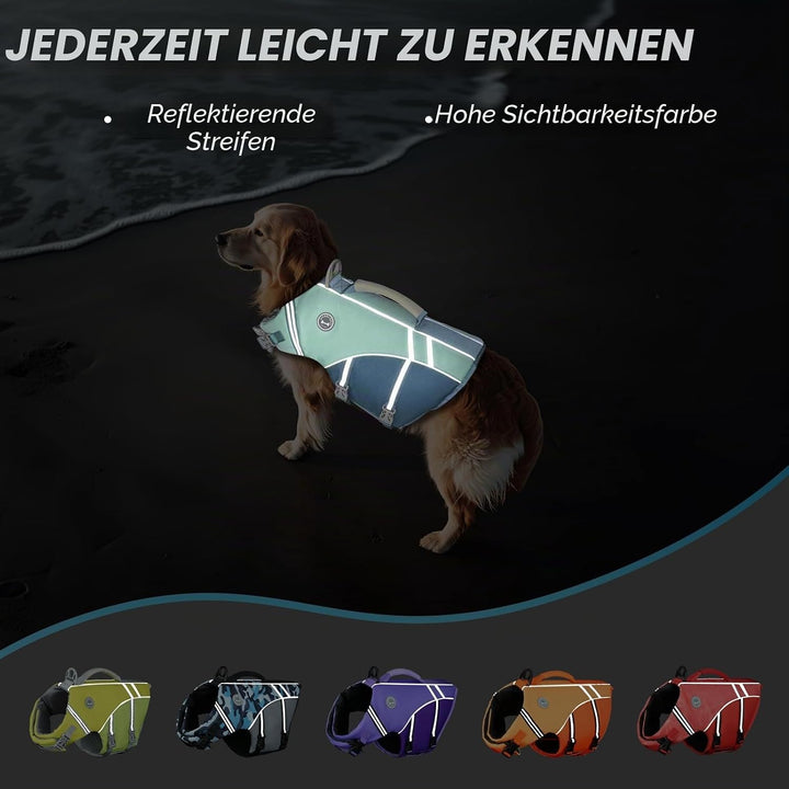 VIVAGLORY Sports Style Schwimmweste Hund, Hundeschwimmweste für Bootfahren, Auftrieb &amp; Schwimmhilfe,
