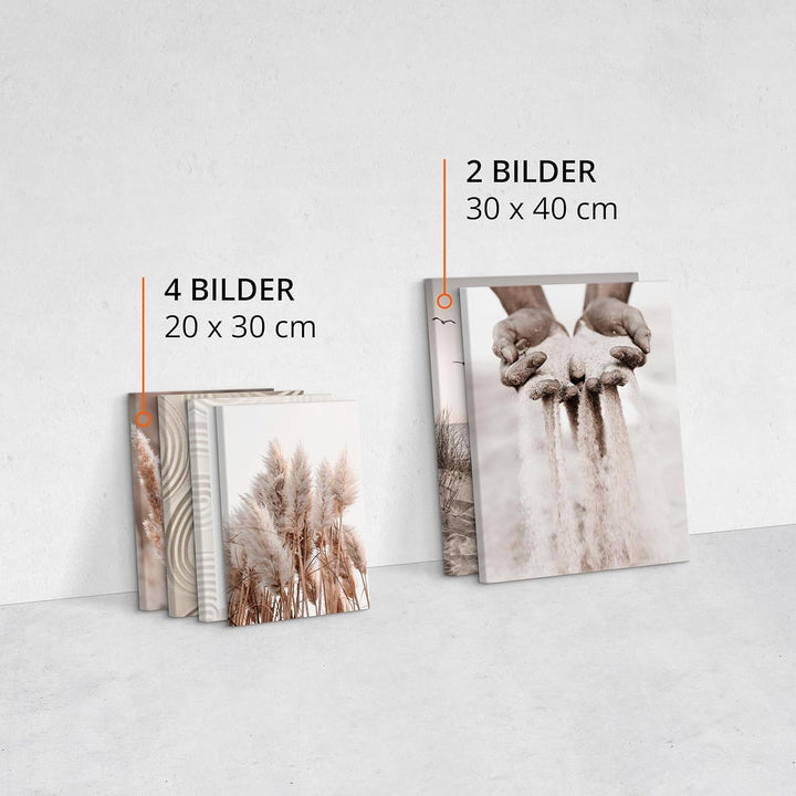 Muralo - Wandbilder Set - Leinwand Bilder Set Aufhängefertig in Boho Stil - das Leinwandbilder Set -