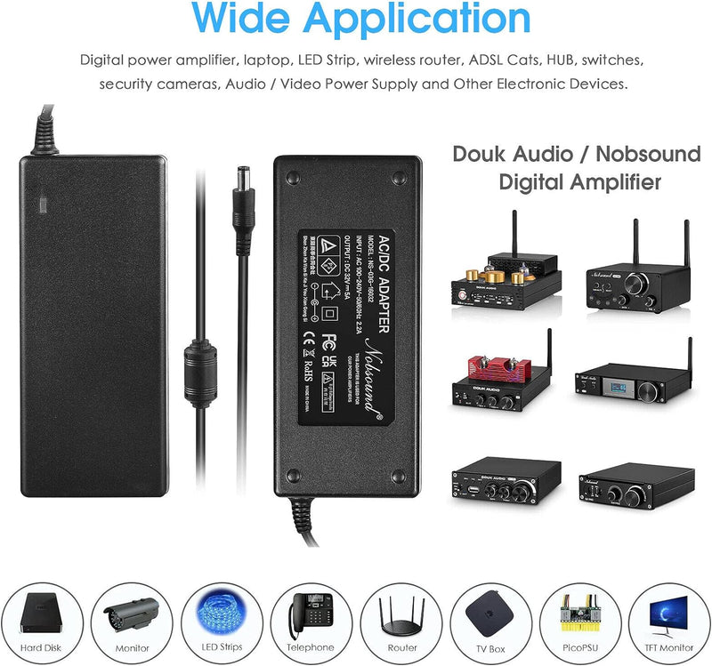 Nobsound 32V 5A Netzteil - AC 100-240V bis DC 32 Volt 5 Amp 160W Stromversorgung Power Supply Adapte