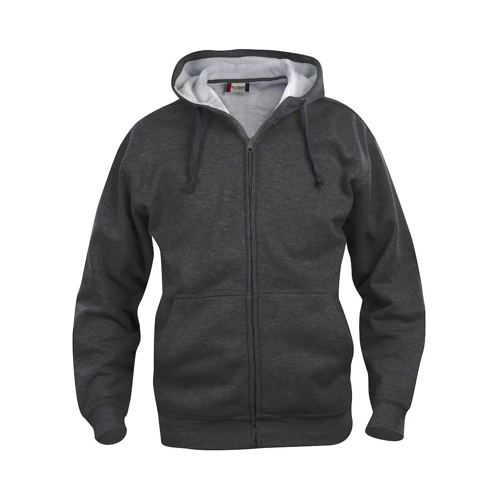 CliQue - Herren Kapuzen-Sweatjacke 'Basic Hoodie' / anthrazit meliert (955), S