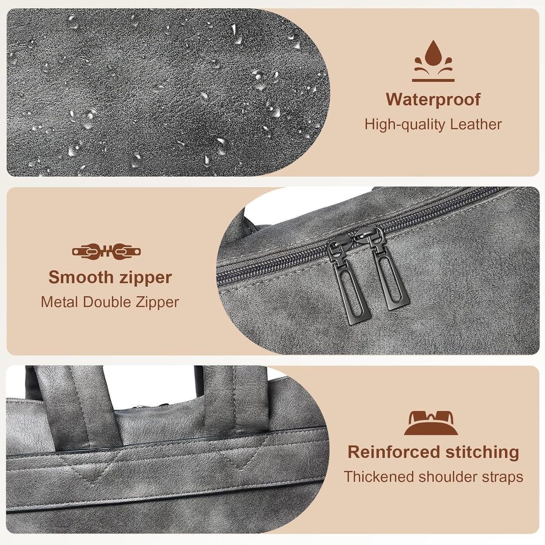 Shrrie Laptop-Rucksack für Damen, 15,6 Zoll Reise-Rucksack aus Leder, Handgepäck-Rucksack Computerta