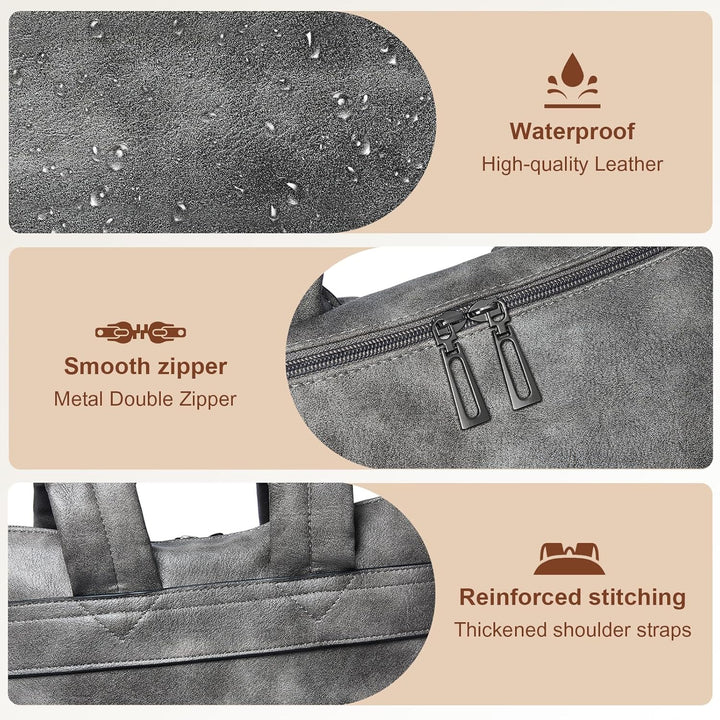 Shrrie Laptop-Rucksack für Damen, 15,6 Zoll Reise-Rucksack aus Leder, Handgepäck-Rucksack Computerta