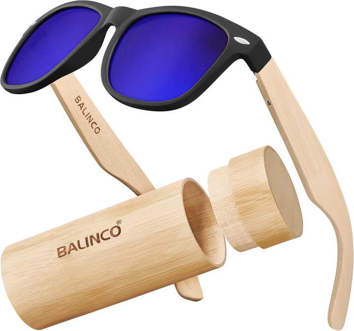 Balinco® Bambus Sonnenbrillen Set für Damen & Herren - mit polarisierten TAC-Linsen für ein intensiv