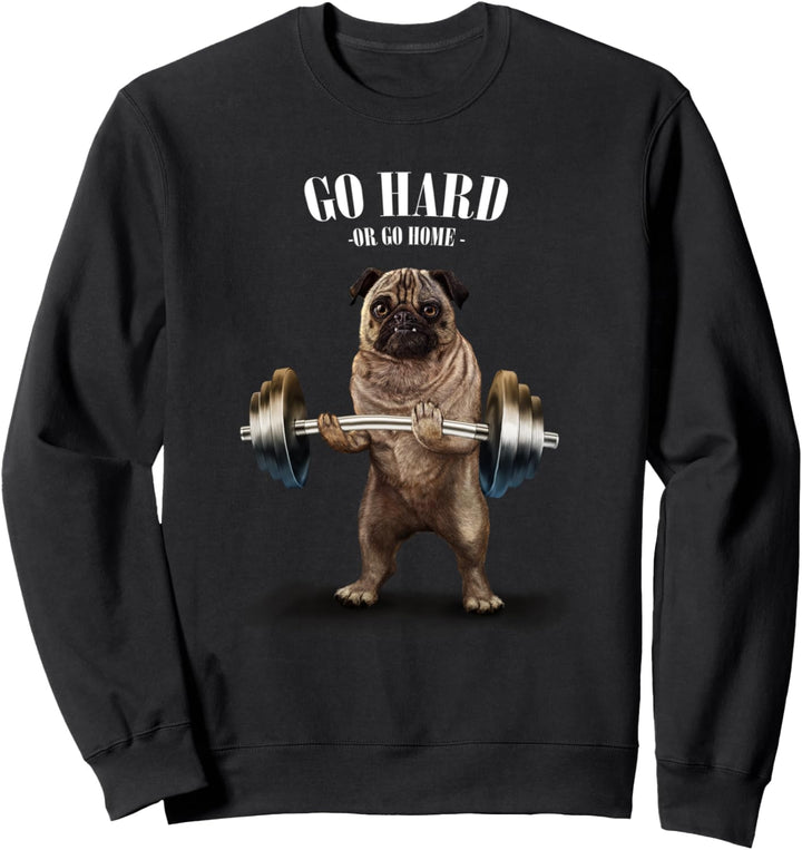 Mürrisches Mops-Gewichtheben Sweatshirt