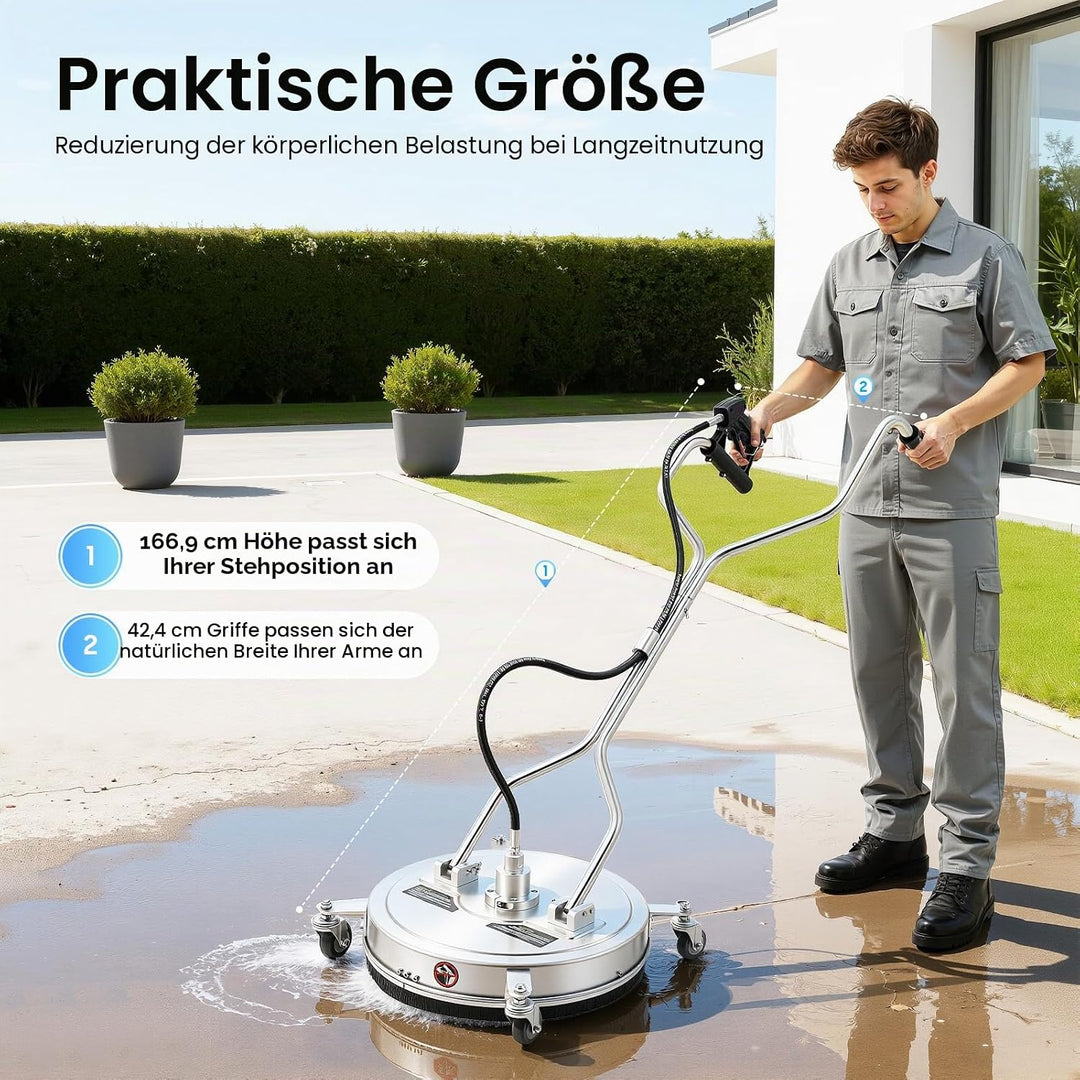 4500 Psi Hochdruckreiniger FüR OberfläChen Schwenkbarer Radreiniger Edelstahl Waschaufsatz Terrassen