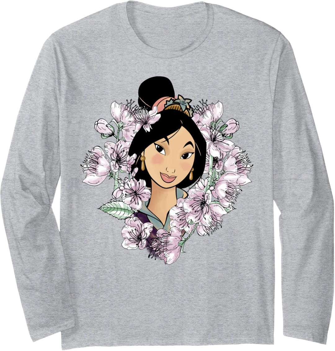 Disney Mulan Flower Framed Portrait Langarmshirt