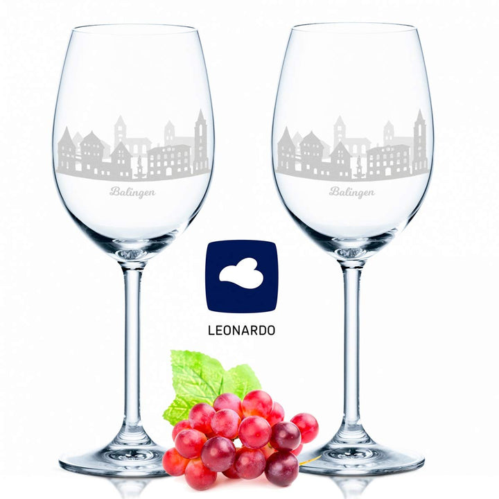 Leonardo Weingläser mit Gravur – Balingen Geschenk im 2er Set - Weingeschenk - Souvenir Andenken & M