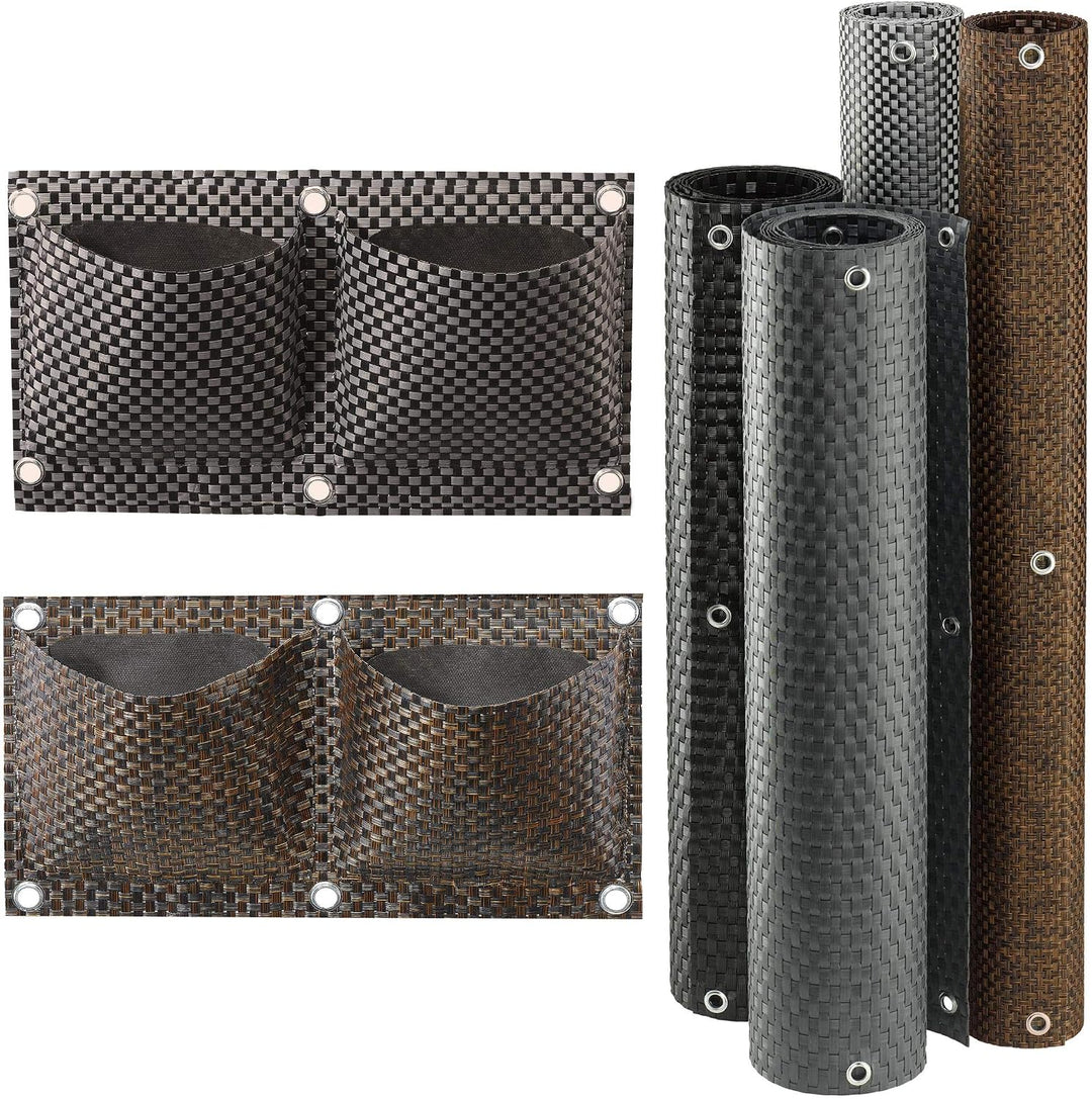CelinaSun Sichtschutz Balkon 0,75 x 3 m schwarz Polyrattan Balkonbespannung mit Kabelbinder Balkonum