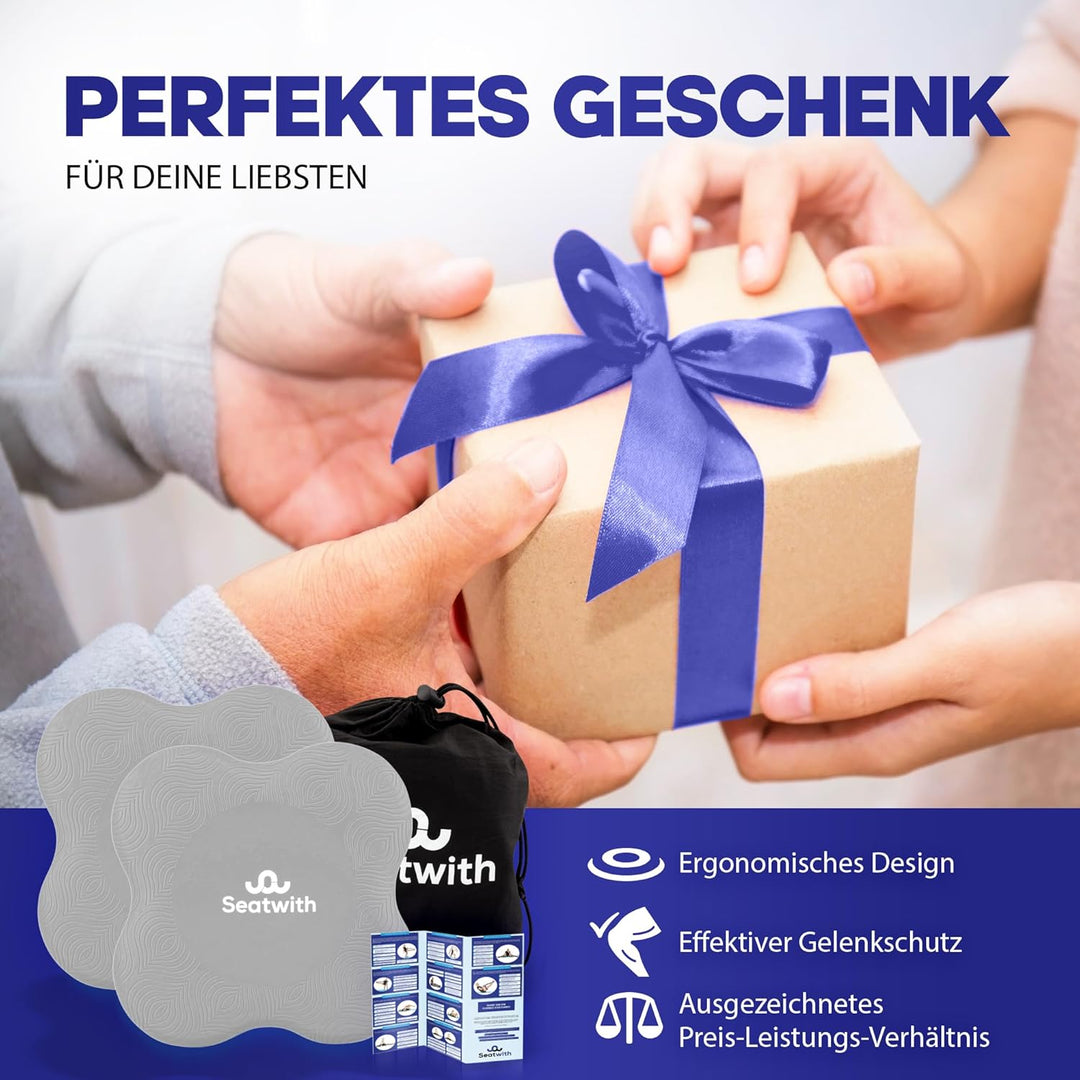 Yoga-Knie-Pad 2er Pack Kniekissen mit Transportbeutel+Trainingsanleitung PDF Maximale Entlastung und