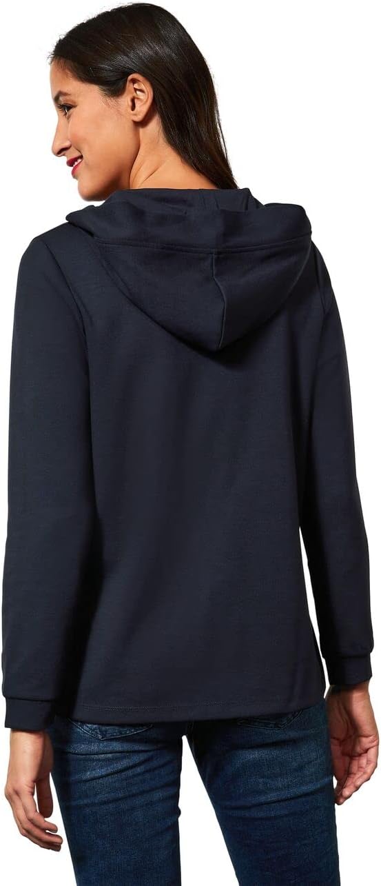 STREET ONE Damen Hoodie 36 Dark Vintage Blue, 36 Dark Vintage Blue