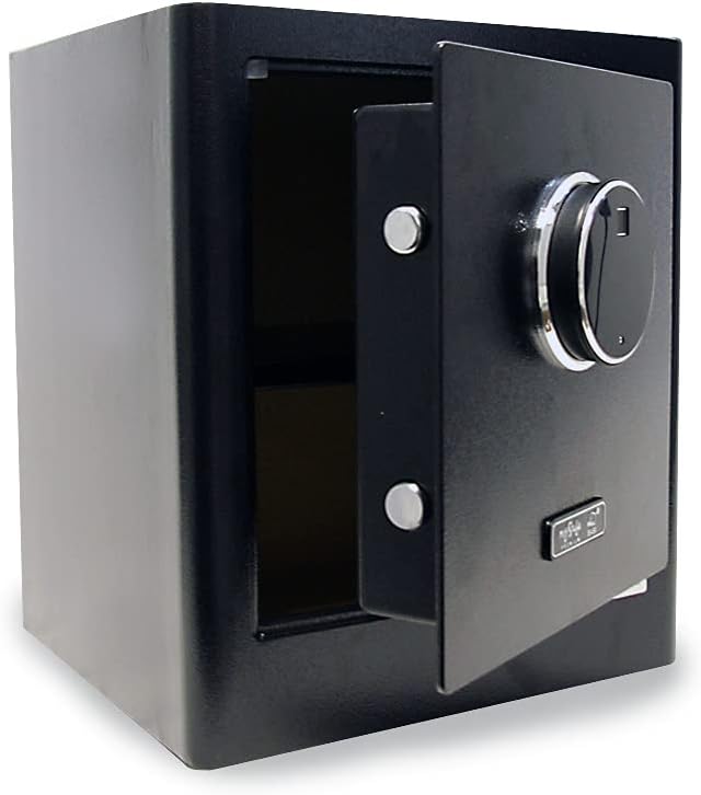 mySafe Premium 350 | elektronischer Schrank-Tresor | Zahlencode & Fingerscan | modernes Design | hoh