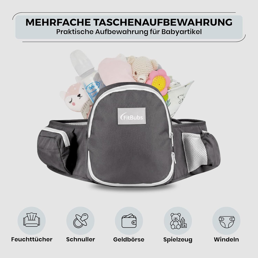Babytrage für Neugeborene ab Geburt, 2-in-1 Babytrage mit Hüftsitz, Geeignet für 3–36 Monate, 3–20 k