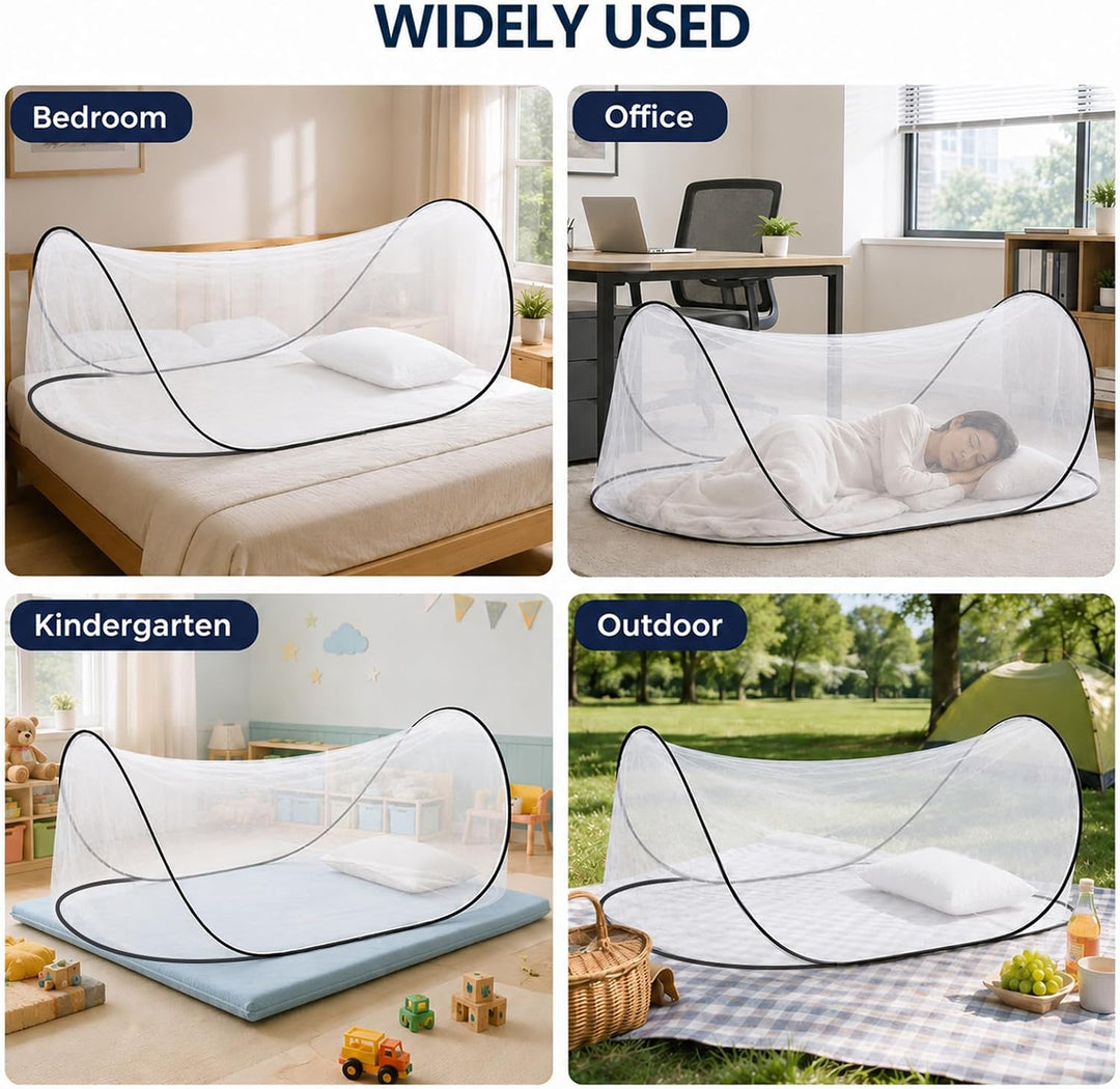 AOOWU Moskitonetz Pop Up, 200 x 80 x 56cm Faltbares Mückennetz, Tragbares Campingzelt Einstellbar, F
