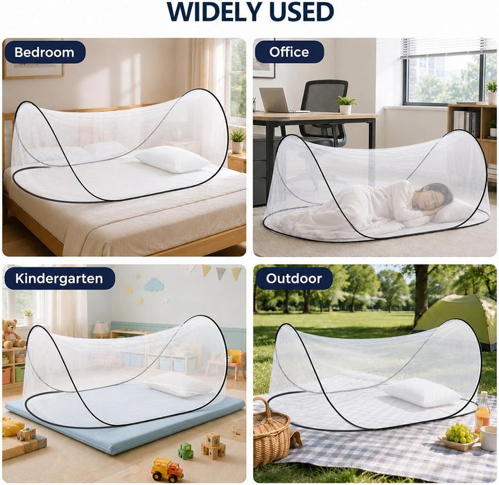 AOOWU Moskitonetz Pop Up, 200 x 80 x 56cm Faltbares Mückennetz, Tragbares Campingzelt Einstellbar, F