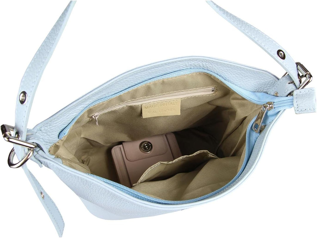 OBC Damen Leder Tasche Cross Body Schultertasche City Bag Crossover Umhängetasche Henkeltasche Clutc