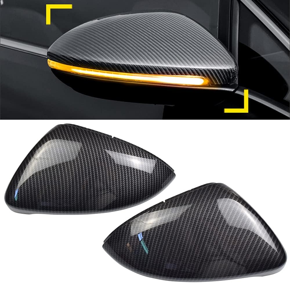 1 Paar Spiegelkappen Links Rechts Seitenspiegel Abdeckkappen für Golf MK7 7.5 GTI 7 Golf 7 R für T-o