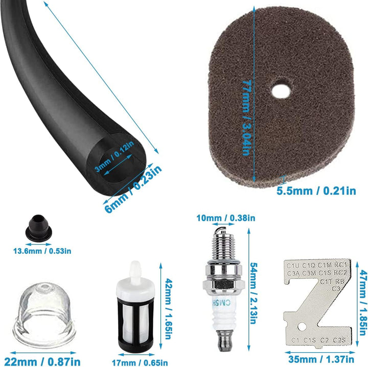 FS56RC Vergaser mit Luftfilter für Stihl FS40 FS50 FS56 FS70 FS70C FC70 FC56 FS56C HT56 HT56C KN56 K