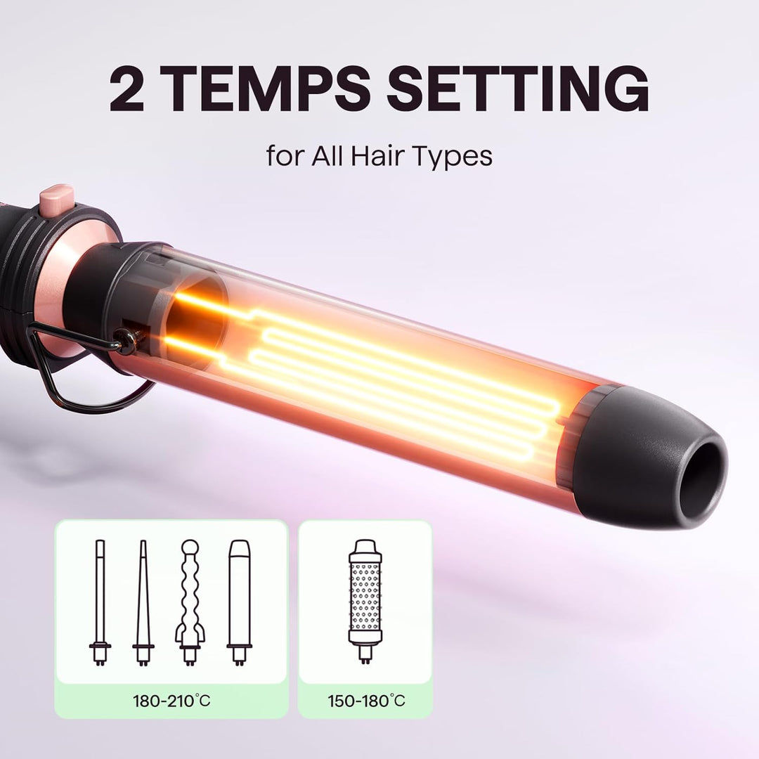 Wavytalk Lockenstab, 5-in-1 Lockenstäbe Set mit Lockenbürste und 4 austauschbaren Lockenwickler Kera