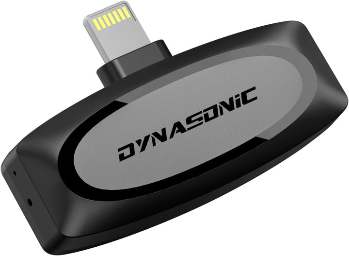 DYNASONIC DM-Pro 01 (2. Generation) Professionelles kabelloses Mikrofon für iPhone, Lavalier-Mikrofo