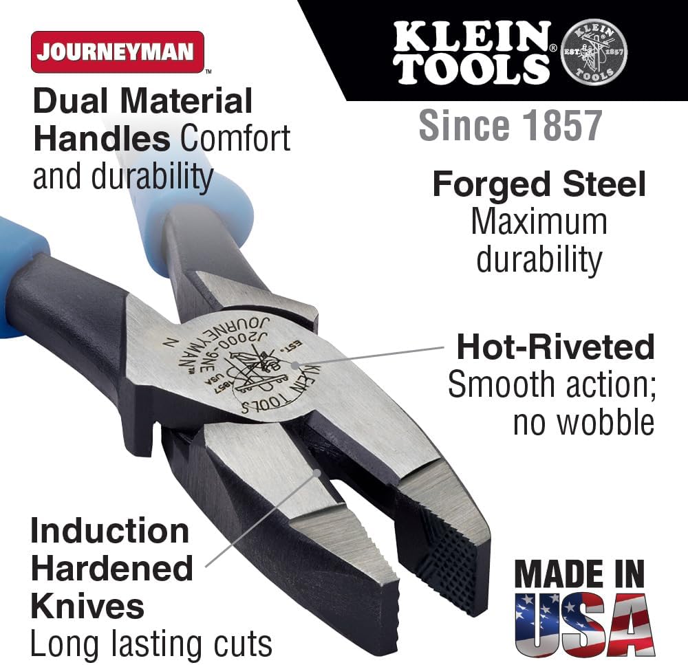 Klein Tools J2000–9 NE 9 Zoll Journeyman Kraftseitenschneider Seitenschneiderzange pliers-heavy-duty