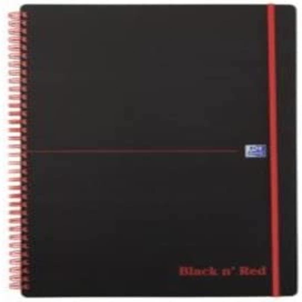 Oxford 400047653 Spiralbuch Black n' Red 5er Pack DIN A4 liniert flexibler Deckel 70 Blatt schwarz r
