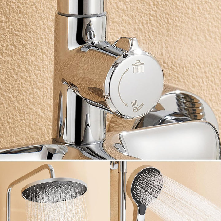 Duscharmatur Komplettset, Auralum Regendusche mit Armatur Höhenverstellbar 1-1,39m, Duschamaturenset