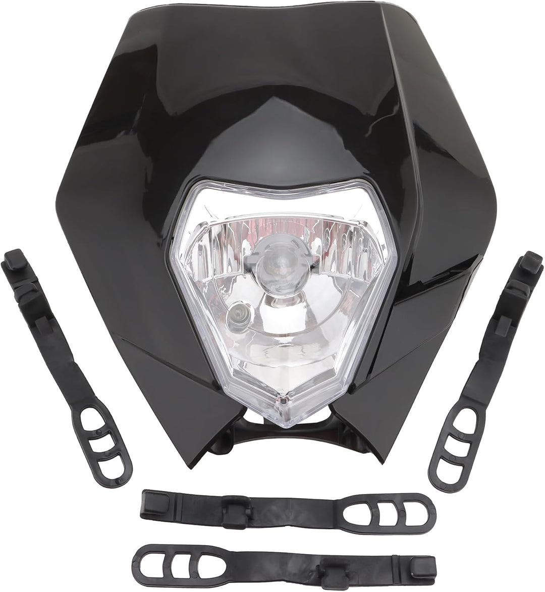 GOOFIT schwarz 12V 35W Scheinwerfer Frontscheinwerfer Lichtmaske mit Front Verkleidung Ersatz für Mo