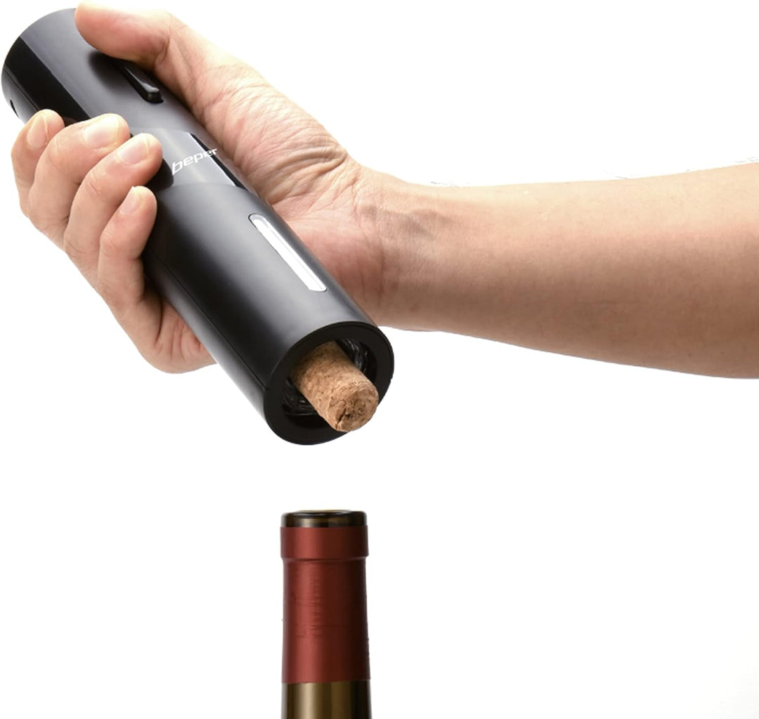 BEPER P102ACP100 -Korkenzieher Wein Elektrisch mit Weinflaschenschneider - Wiederaufladbarer Elektri