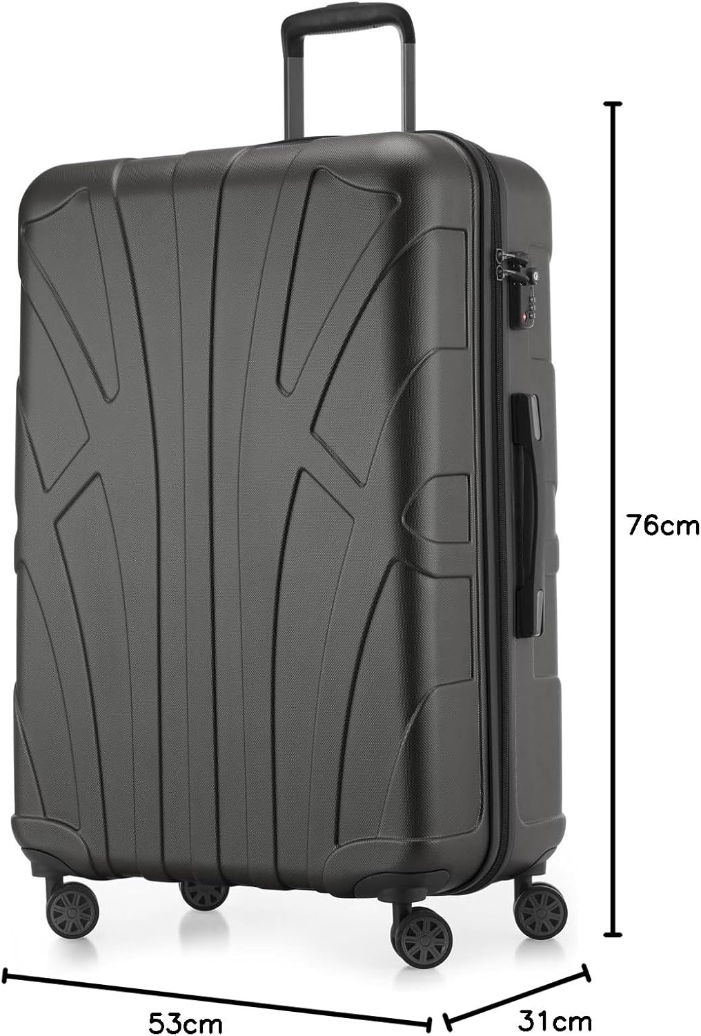 suitline - Grosser Hartschalen-Koffer Koffer Trolley Rollkoffer XL Reisekoffer, TSA, 76 cm, ca. 96-1