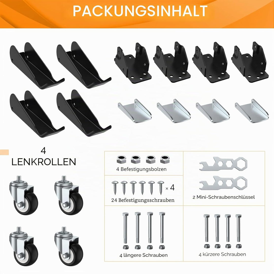 SOLEJAZZ Workbench Caster Kit 300KG Kapazität 4 Hochleistungs-einziehbare Workbench-Rollen Räder Ure