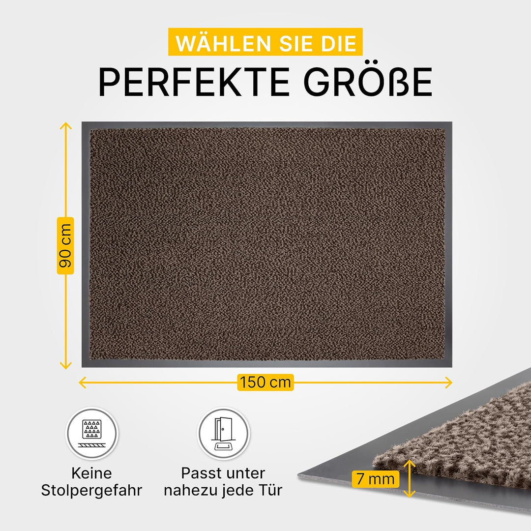 Entrando Fussmatte 90x150 cm extra gross & flach – Schmutzfangmatte für innen & aussen – wetterfest,