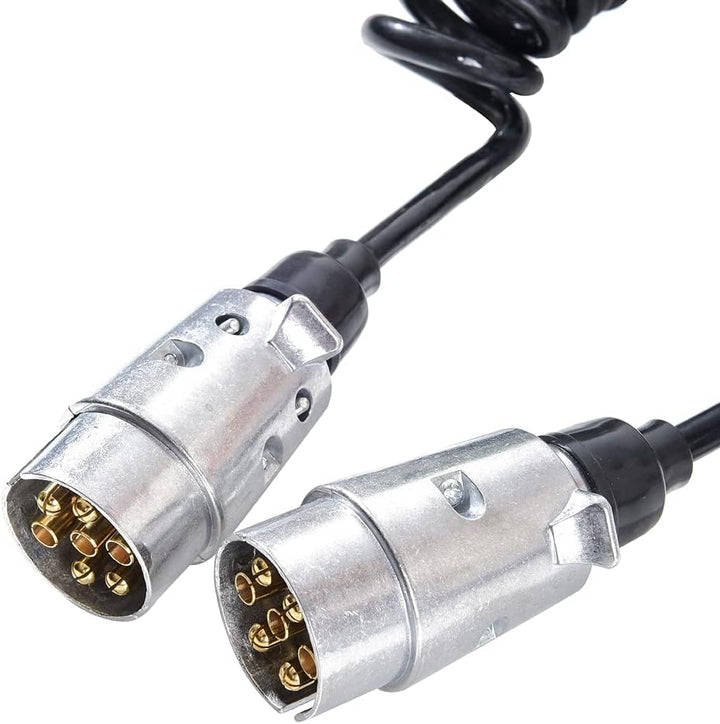 Anhänger Verlängerungskabel 7 Polig 2,9 Meter, 12V Anhänger Aluminiumlegierung Stecker Spiralkabel 7