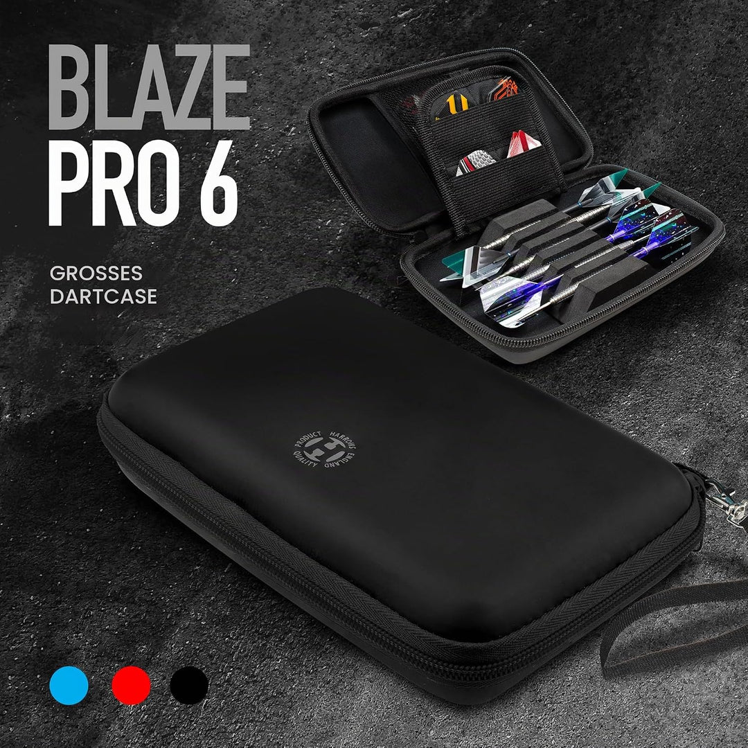 Harrows Darts Case Blaze Pro 6 | Darttasche für 6 Darts | Dartpfeiltasche & Dartpfeile Aufbewahrung