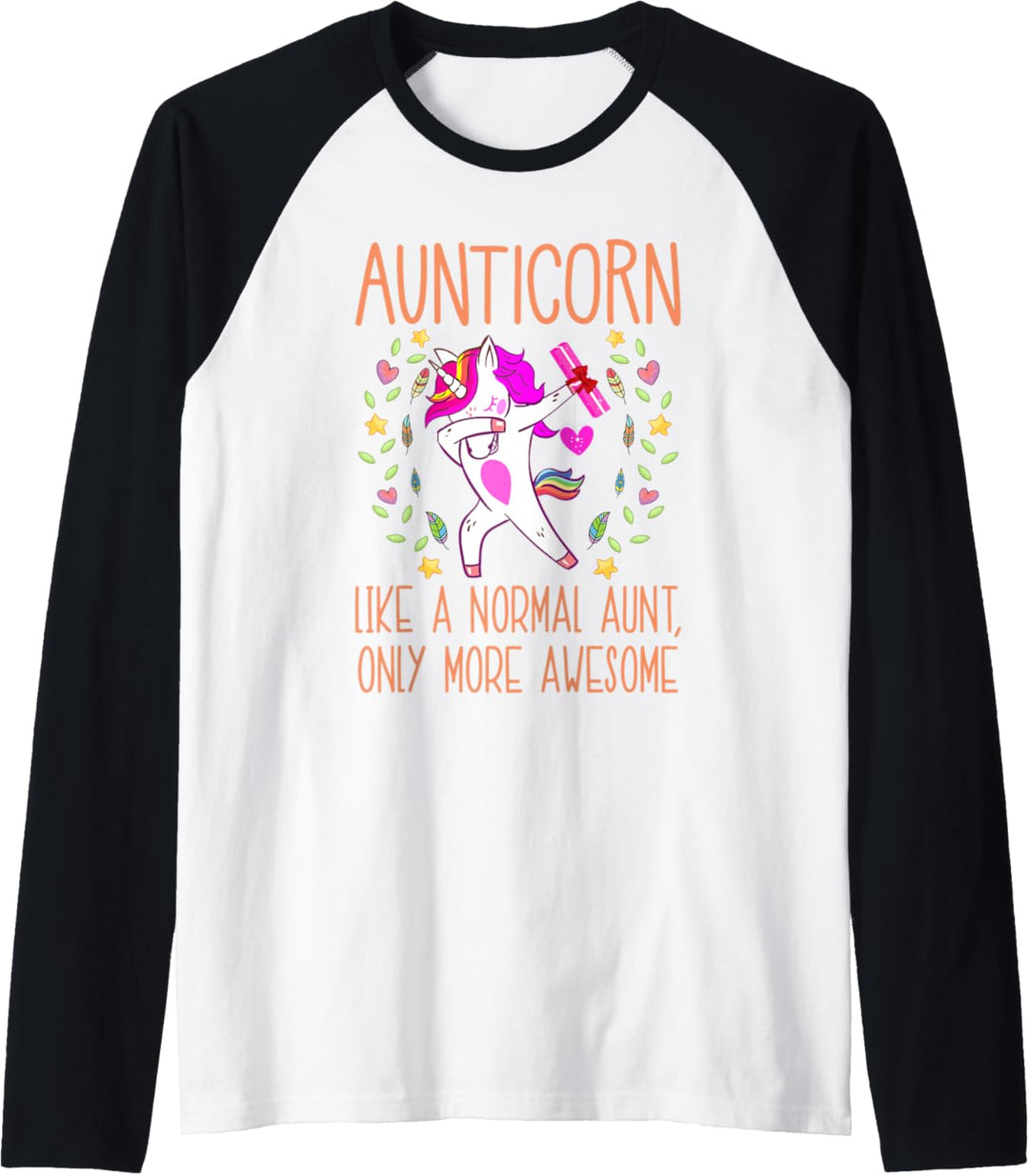 Aunt Unicorn Aunticorn Funny Dabbing Aunty Birthday Gift Raglan