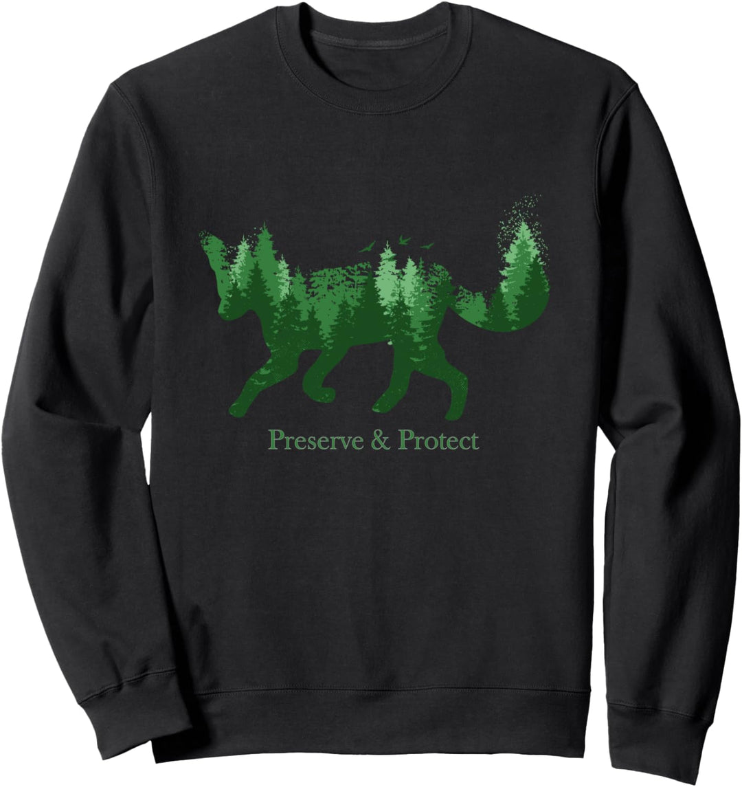 Fuchs Silhouette Preserve & Protect Umweltschutz Klimaschutz Sweatshirt
