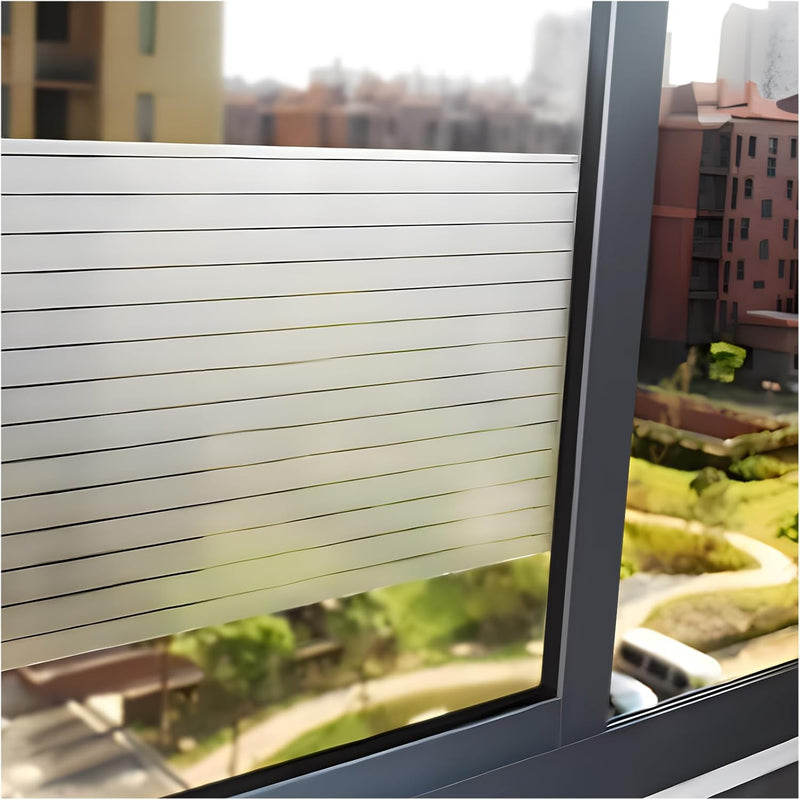 Lifetree Fensterfolie Streifen Blickdicht Sichtschutzfolie: Selbstklebend Fenster mit statischer Haf