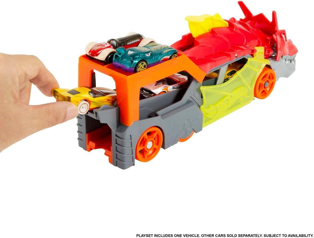 Hot Wheels Drachenwerfer, inkl. Auto, Mehrfarbig, einzigartig (Mattel GTK42)