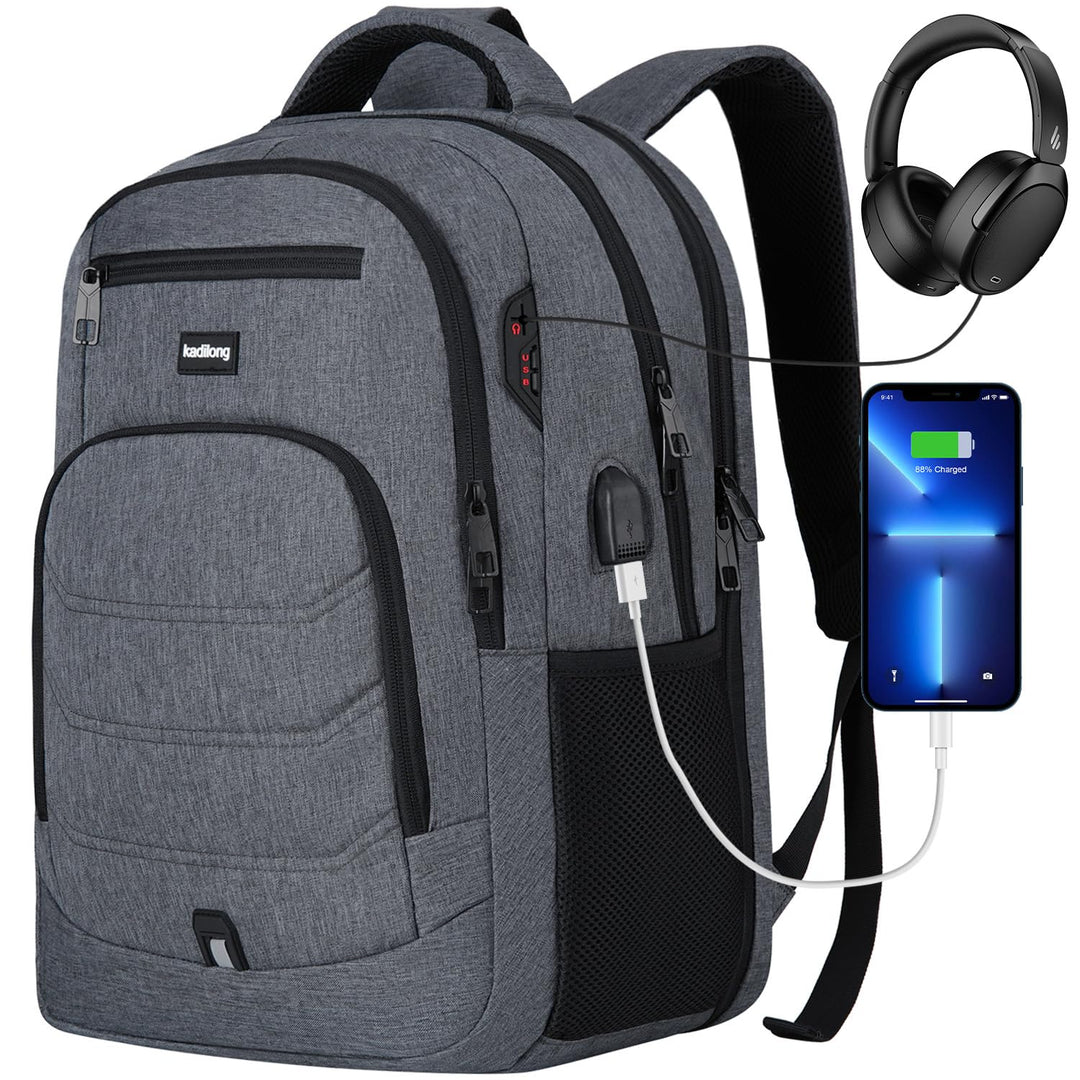 kadilong Rucksack Laptop Herren mit 17,3 Zoll Laptopfach Schulrucksack Jungen Teenager Wasserdicht m