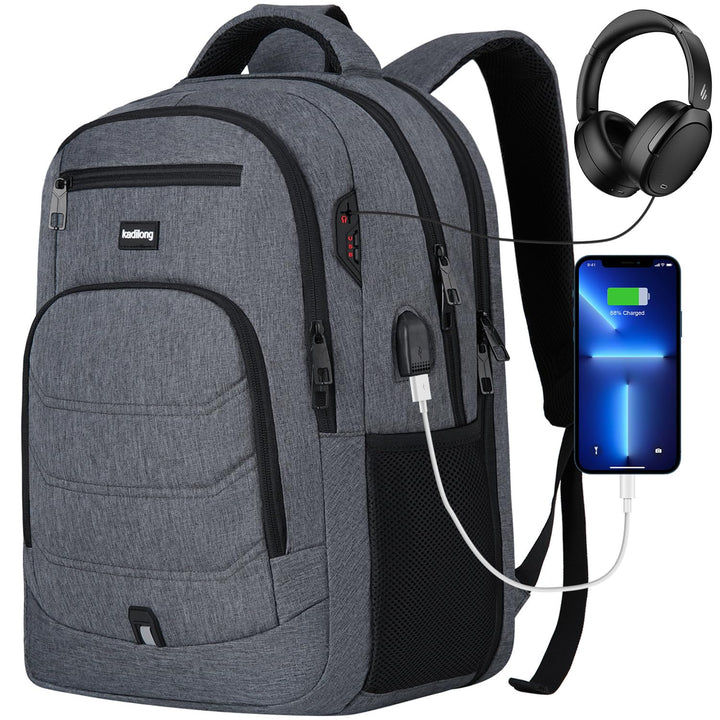 kadilong Rucksack Laptop Herren mit 17,3 Zoll Laptopfach Schulrucksack Jungen Teenager Wasserdicht m